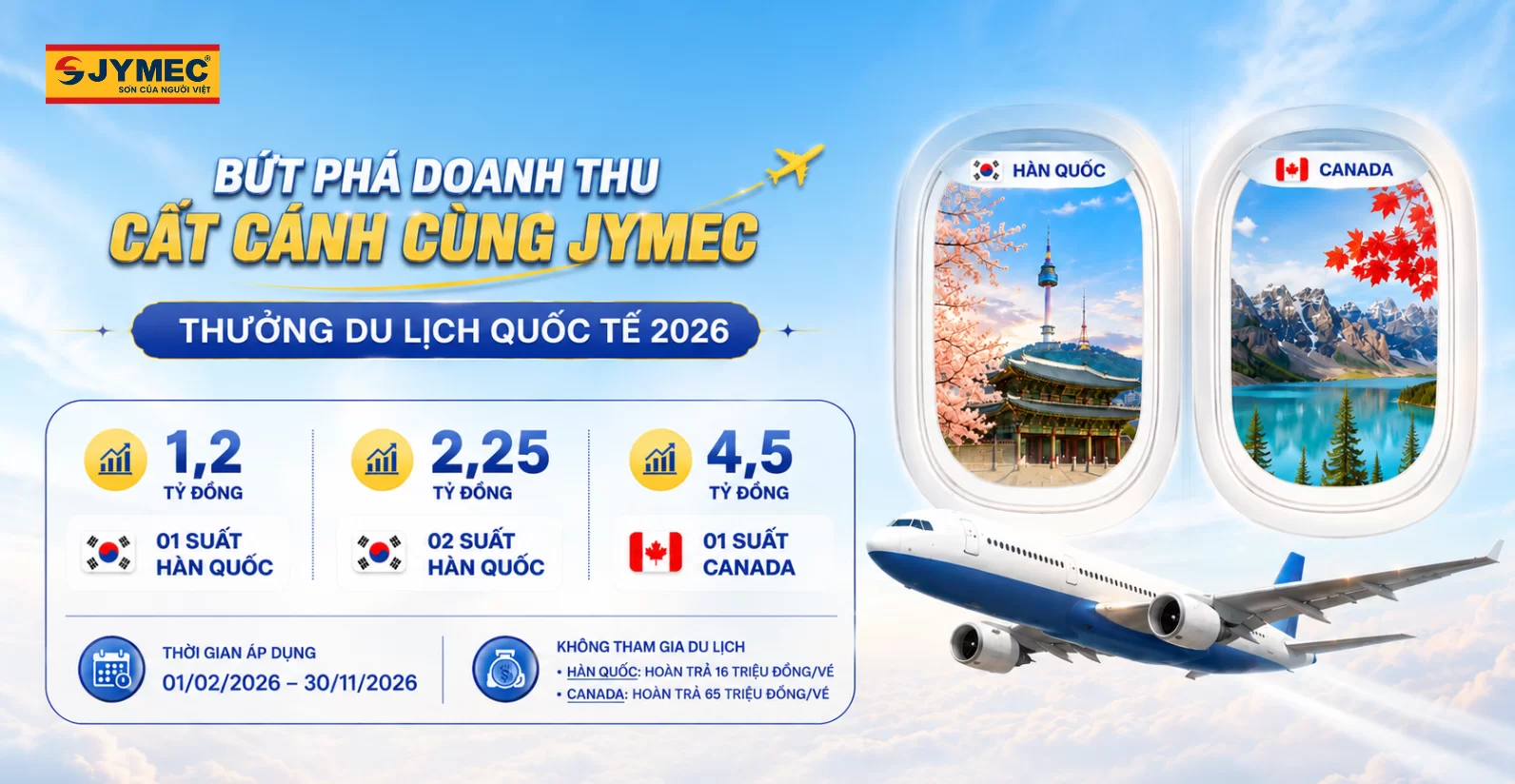 Chương trình du lịch 2026: Bứt phá doanh thu, cất cánh cùng JYMEC
