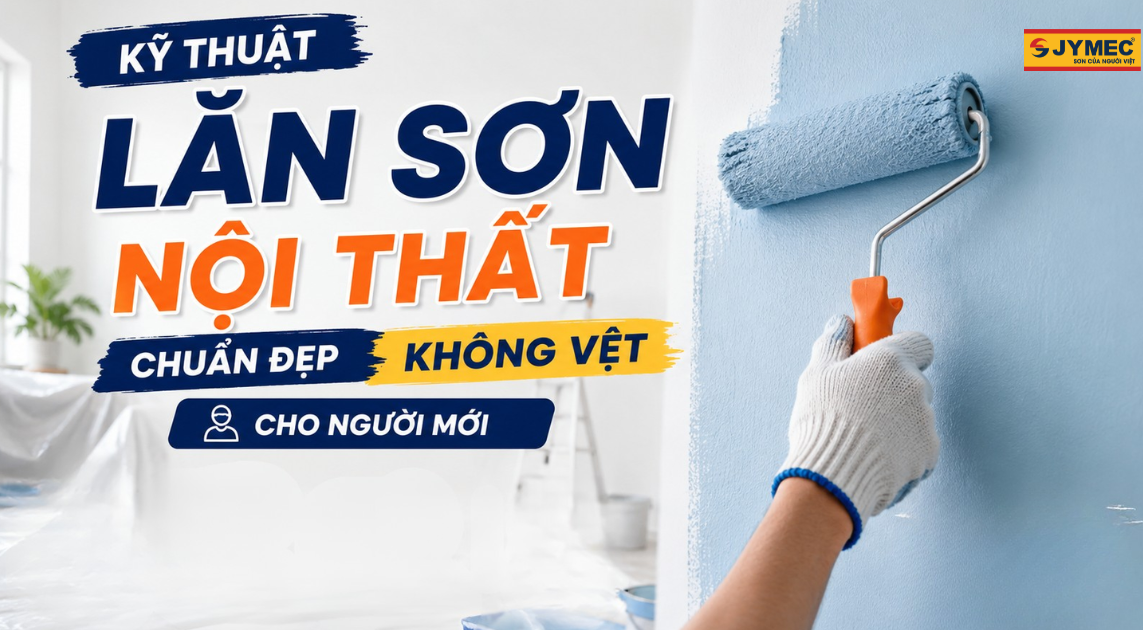 Kỹ thuật lăn sơn nội thất chuẩn đẹp không vệt cho người mới