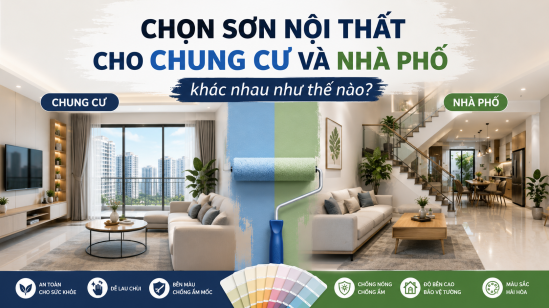 Chọn sơn nội thất cho chung cư và nhà phố khác nhau như thế nào?