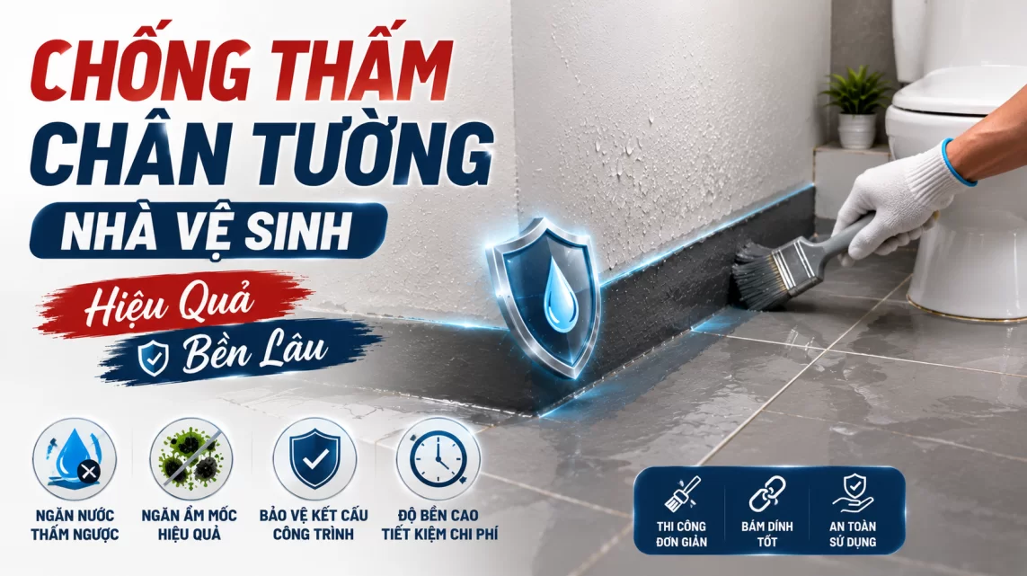 Chống thấm chân tường nhà vệ sinh hiệu quả, bền lâu từ A-Z