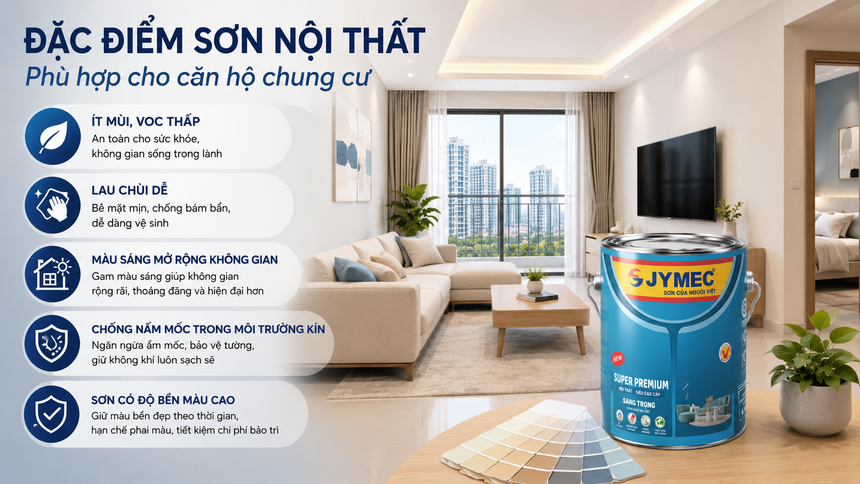 Son Noi That Phu Hop Cho Chung Cu