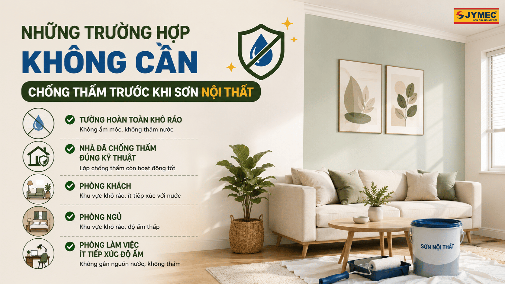 Truong Hop Khong Can Chong Tham Truoc Khi Son Noi That