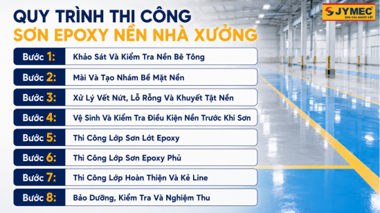 Quy Trình Thi Công Sơn Epoxy Nền Nhà Xưởng Chuẩn Kỹ Thuật