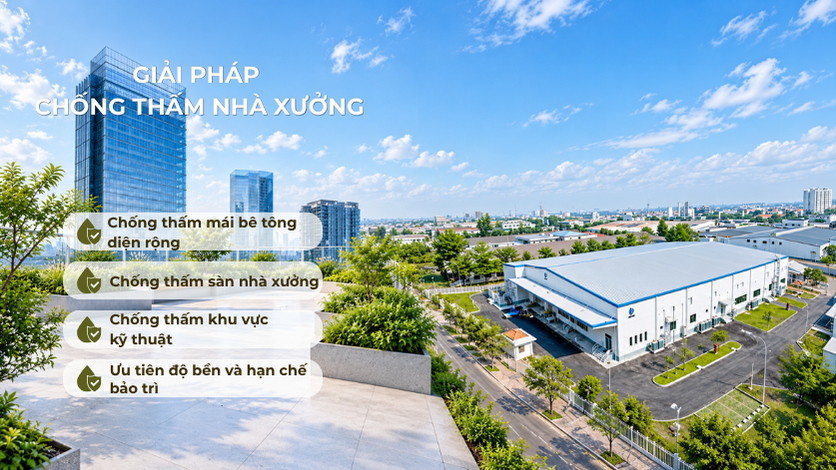Giải pháp chông thấm cho nhà xưởng Giai Phap Chong Tham Nha Xuong