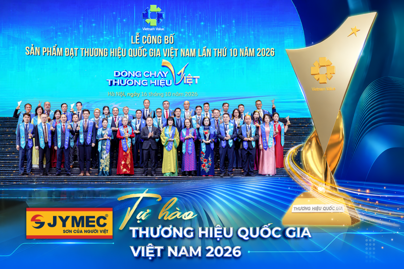 Sơn JYMEC Việt Nam Vinh Dự Đạt Thương Hiệu Quốc Gia Việt Nam 2026 - Khẳng Định Thương Hiệu Sơn Việt
