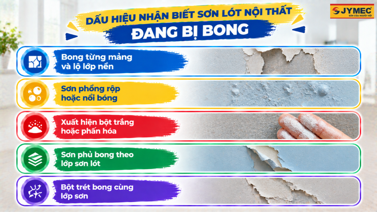 Dấu hiệu nhận biết sơn lót nội thất đang bị bong