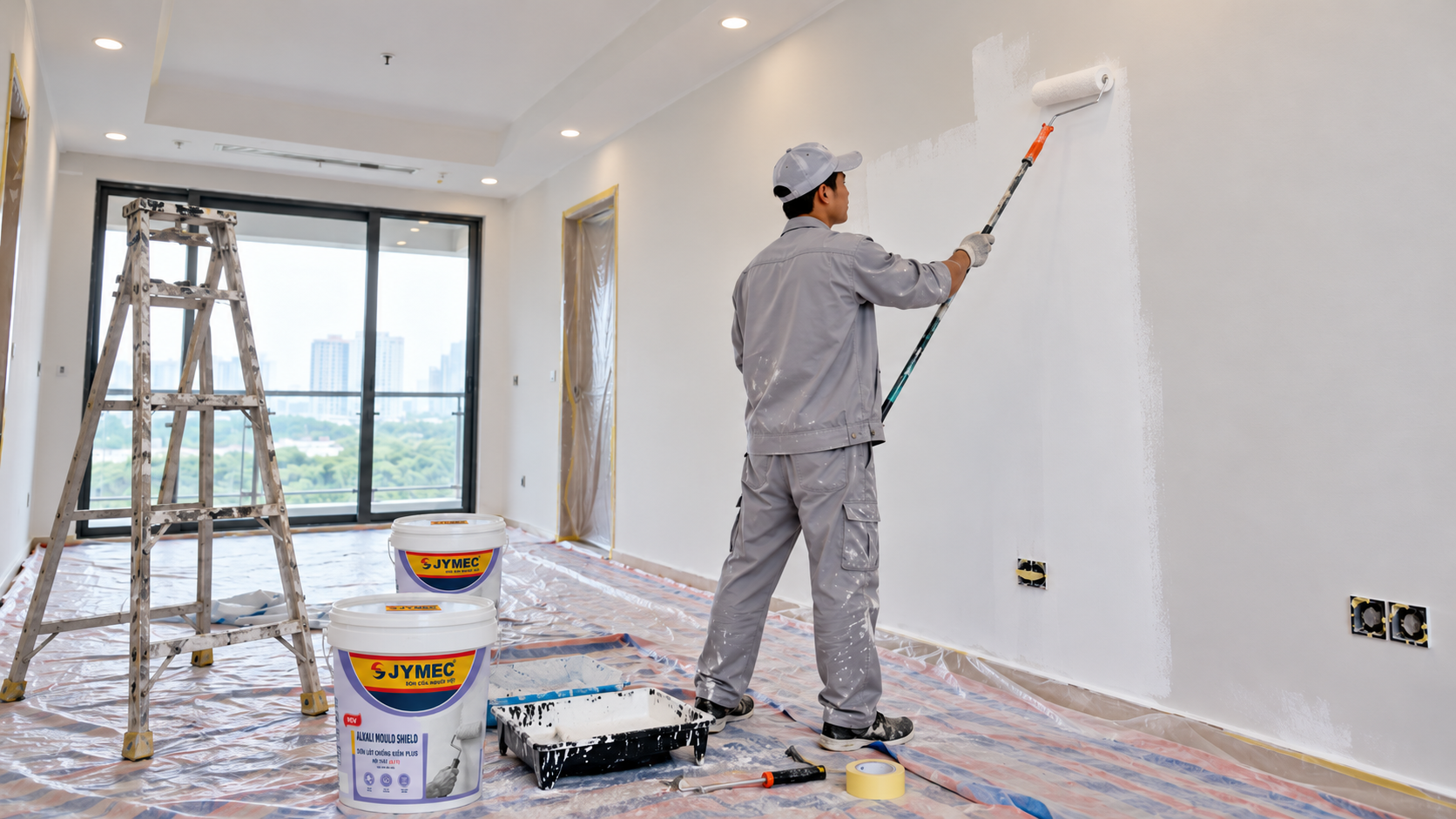 Thợ Sơn Jymec Trong Căn Hộ Hiện Đại