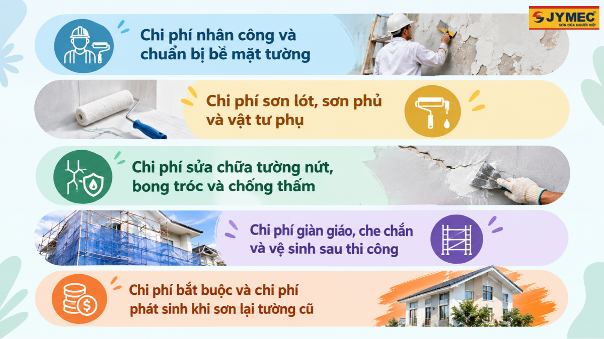 Chi Phi Son Lai Tuong Ngoai Nha Cu Gom Nhung Khoan Nao 1