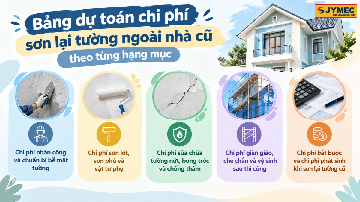 Chi Phí Sơn Lại Tường Ngoài Nhà Cũ Gồm Những Khoản Nào?