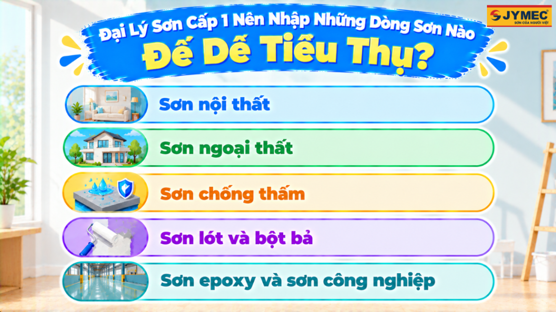Đại Lý Sơn Cấp 1 Nên Nhập Dòng Sơn Nào Dễ Bán?